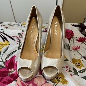 CL By Laundry Peep Toe Sparkly Heels Size 9.5